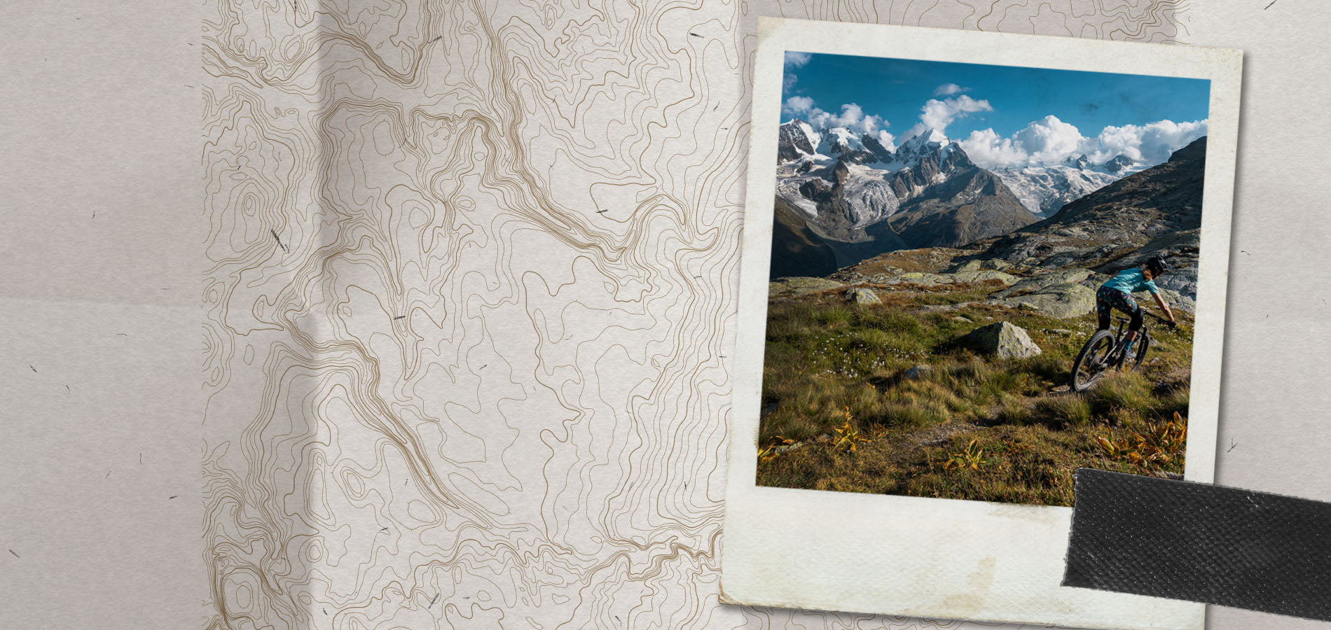 Picture of Mountain Biker Riding in High Alpine Area