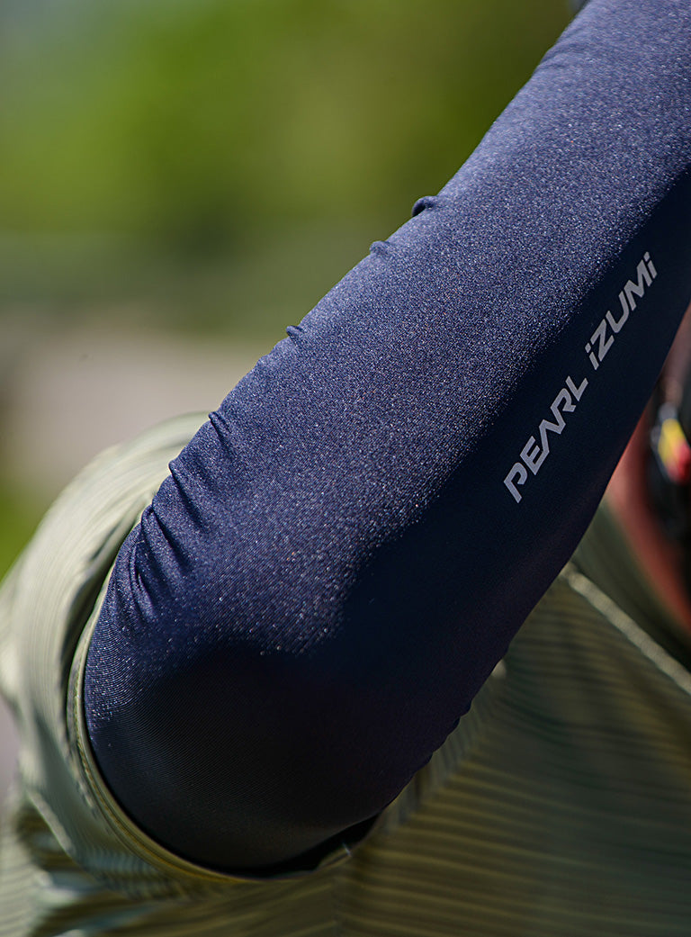 Close Up Shot of PEARL iZUMi Arm Warmers Under Jersey
