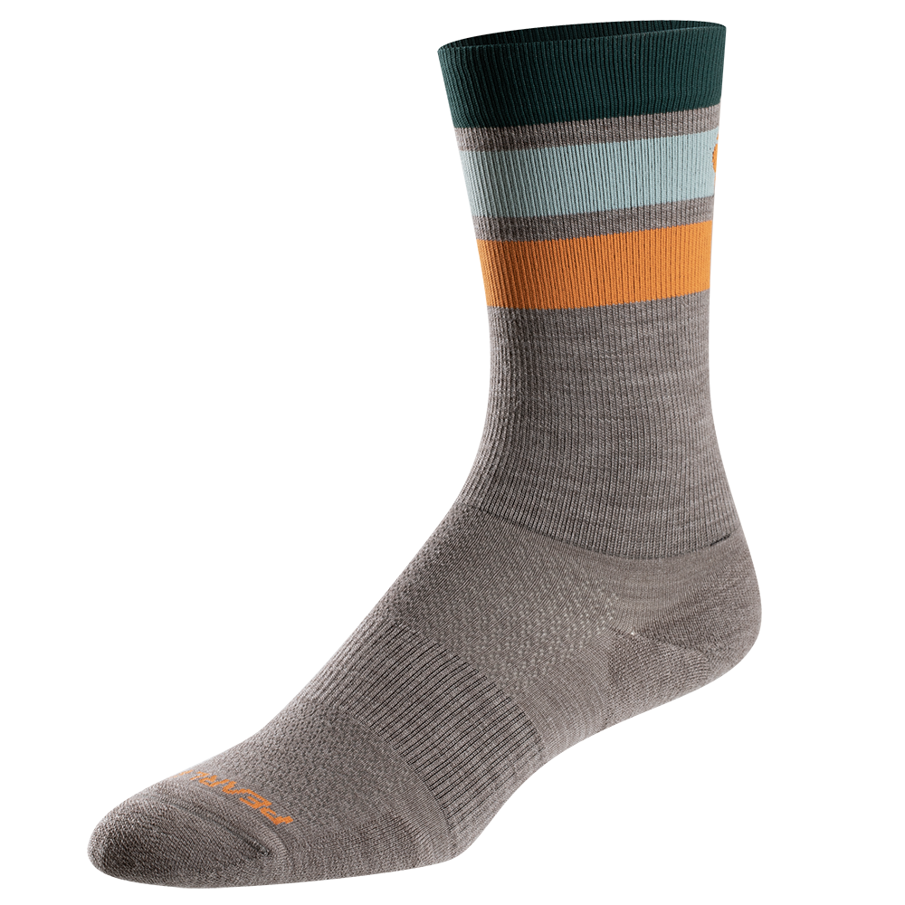 Chaussettes De Cyclisme PEARL IZUMi 7" Merino Trail - Taille M Mixte - Grise/Multi - Neuf Avec étiquettes