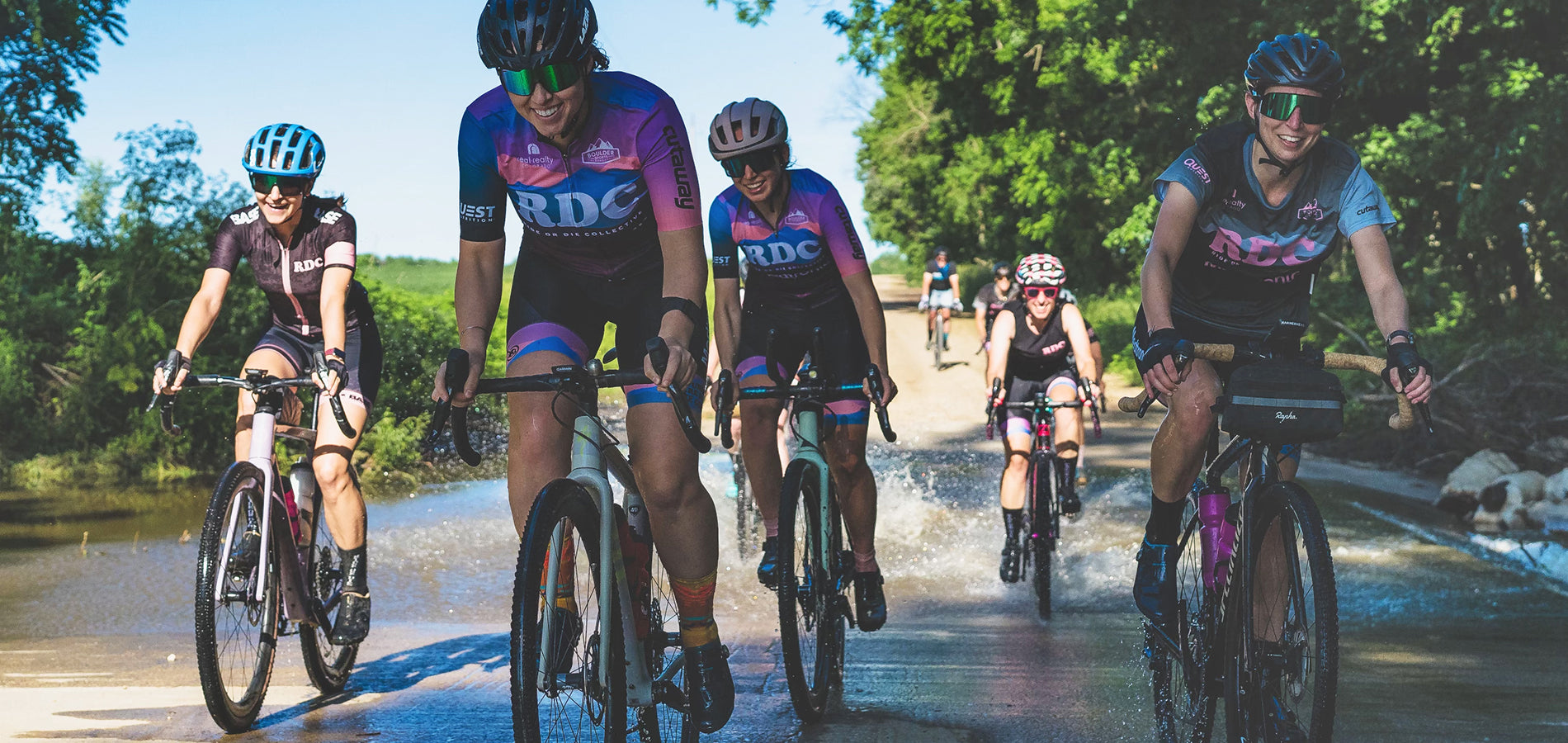 Team of Female Gravel Cyclists on a Ride Together